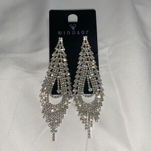 Windsor Dazzling Silver Teardrop Earrings